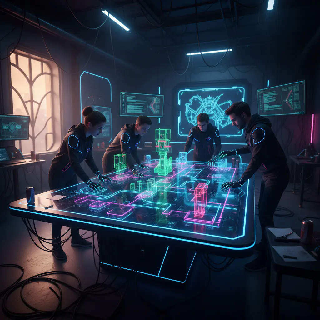 Game designers mapping out levels