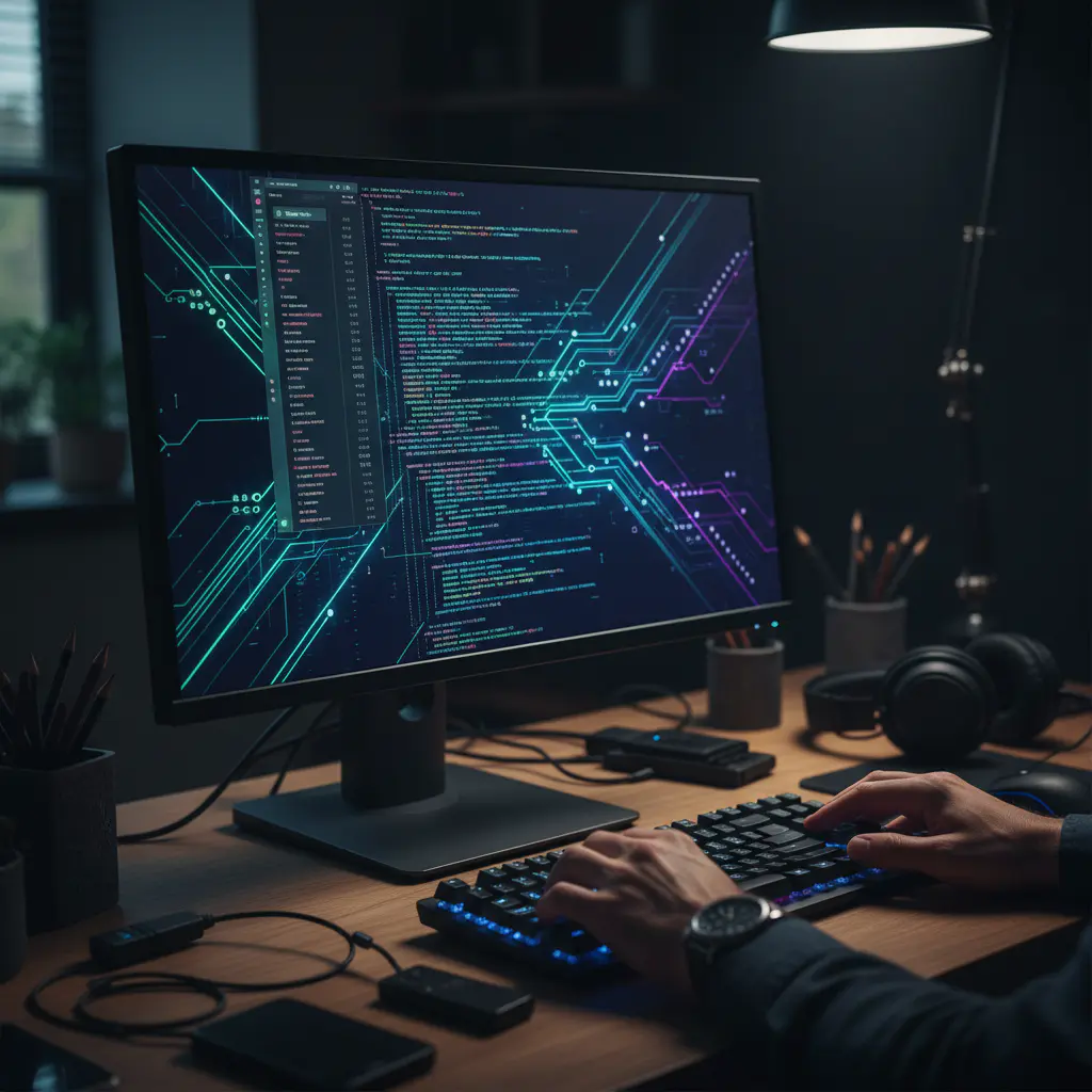 Code on screen
